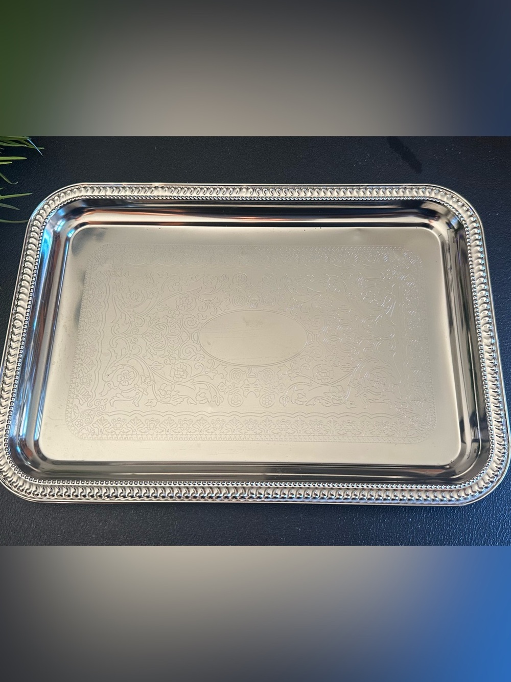 Decorative Metal Serving Tray - Elegant Home Accent